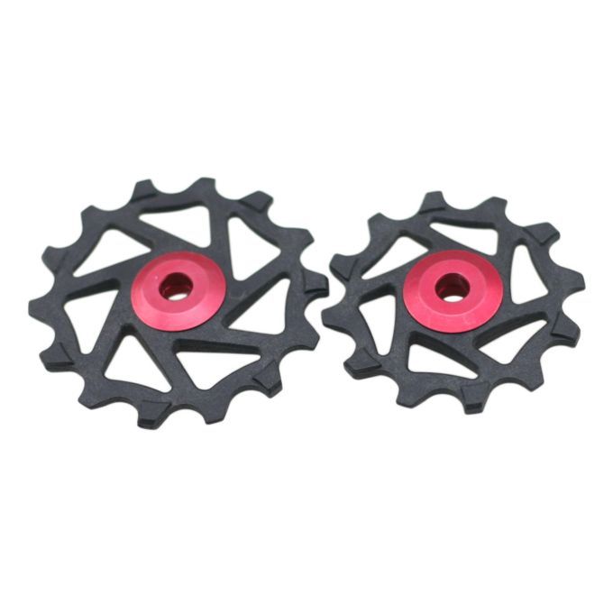 2pcs 12T 14T Ceramic Bearing Jockey Pulley Wheel Road Bike Rear Red