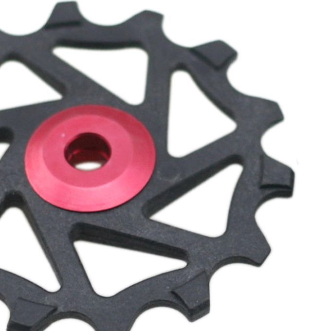 2pcs 12T 14T Ceramic Bearing Jockey Pulley Wheel Road Bike Rear Red