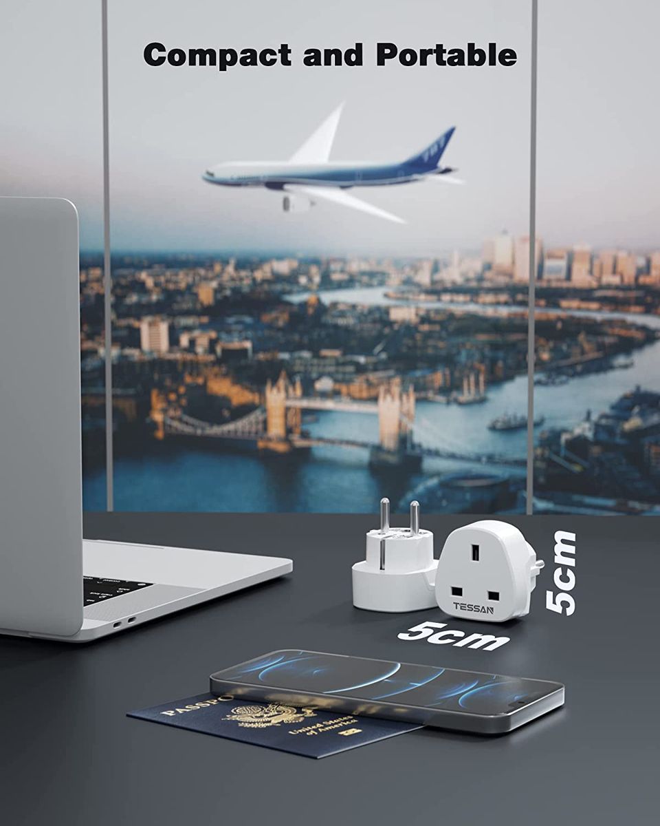 TESSAN NG To EU Plug Europe Travel Adapter With 2 USB Port