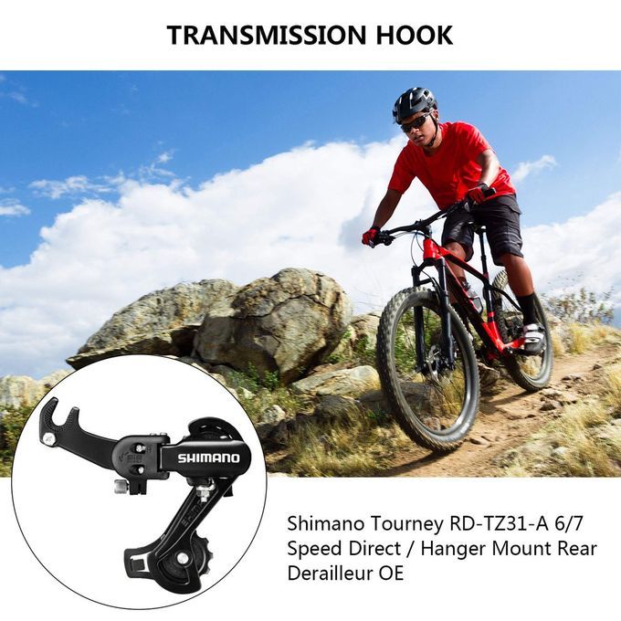 Tz31 Rear Derailleur 6/18 Speed Transmission Mountain Bike Eye Hook 7 Speed-Black-TZ31 Rear Derailleur