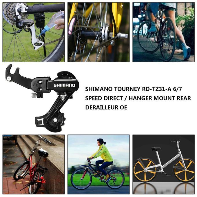 Tz31 Rear Derailleur 6/18 Speed Transmission Mountain Bike Eye Hook 7 Speed-Black-TZ31 Rear Derailleur