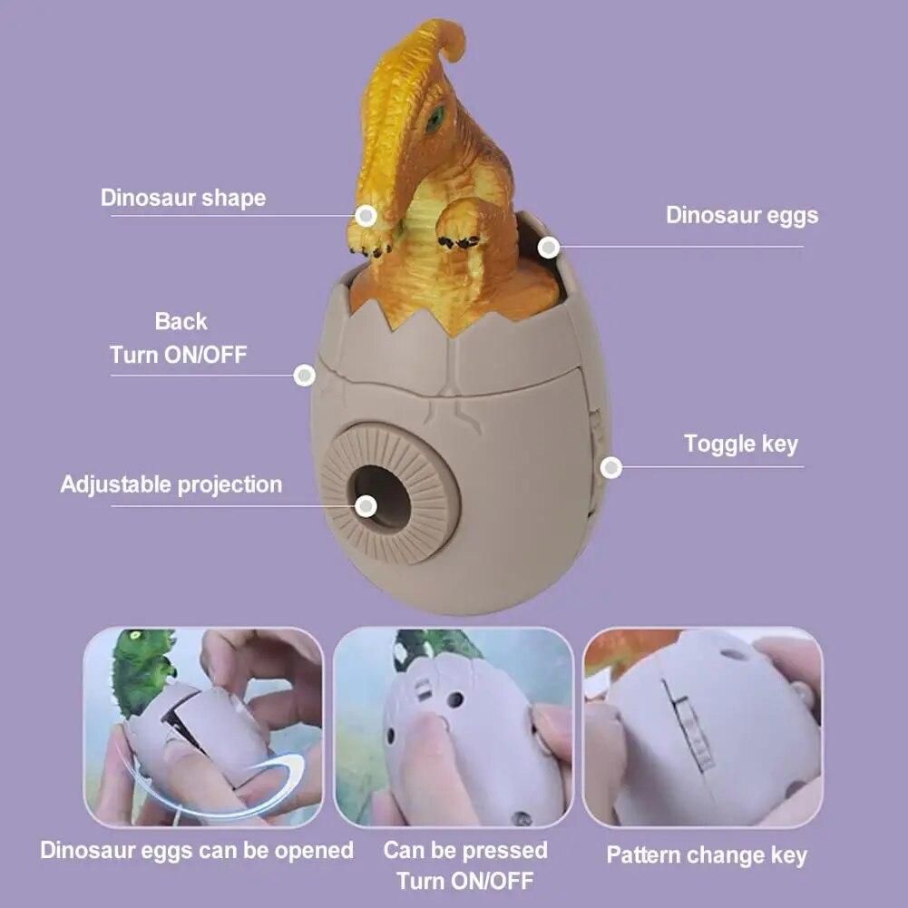 Projection Lamp Compact Dinosaur Egg Projector One-key Start Dinosaur Hatching Eggs Projection Light Kids Toy Decorative