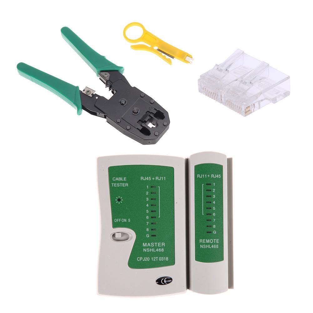 Cable Tester+Crimp Crimper+100 RJ45 CAT5 CAT5e Connector