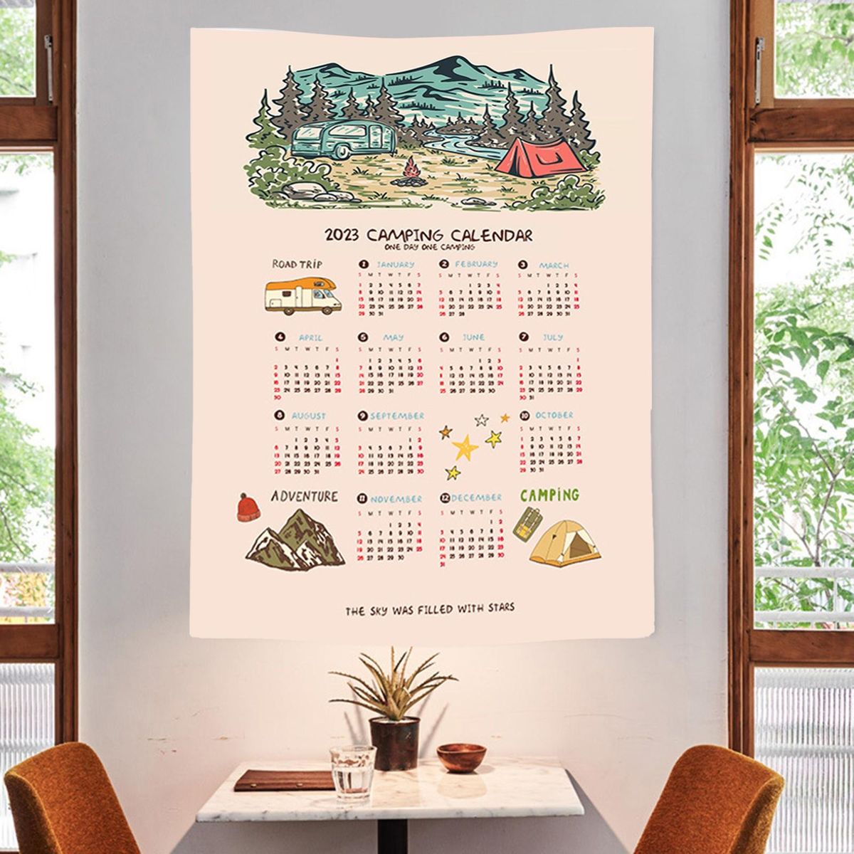 Calendar Hanging Cloth Living Room Bedroom Background 2023 Calendar A