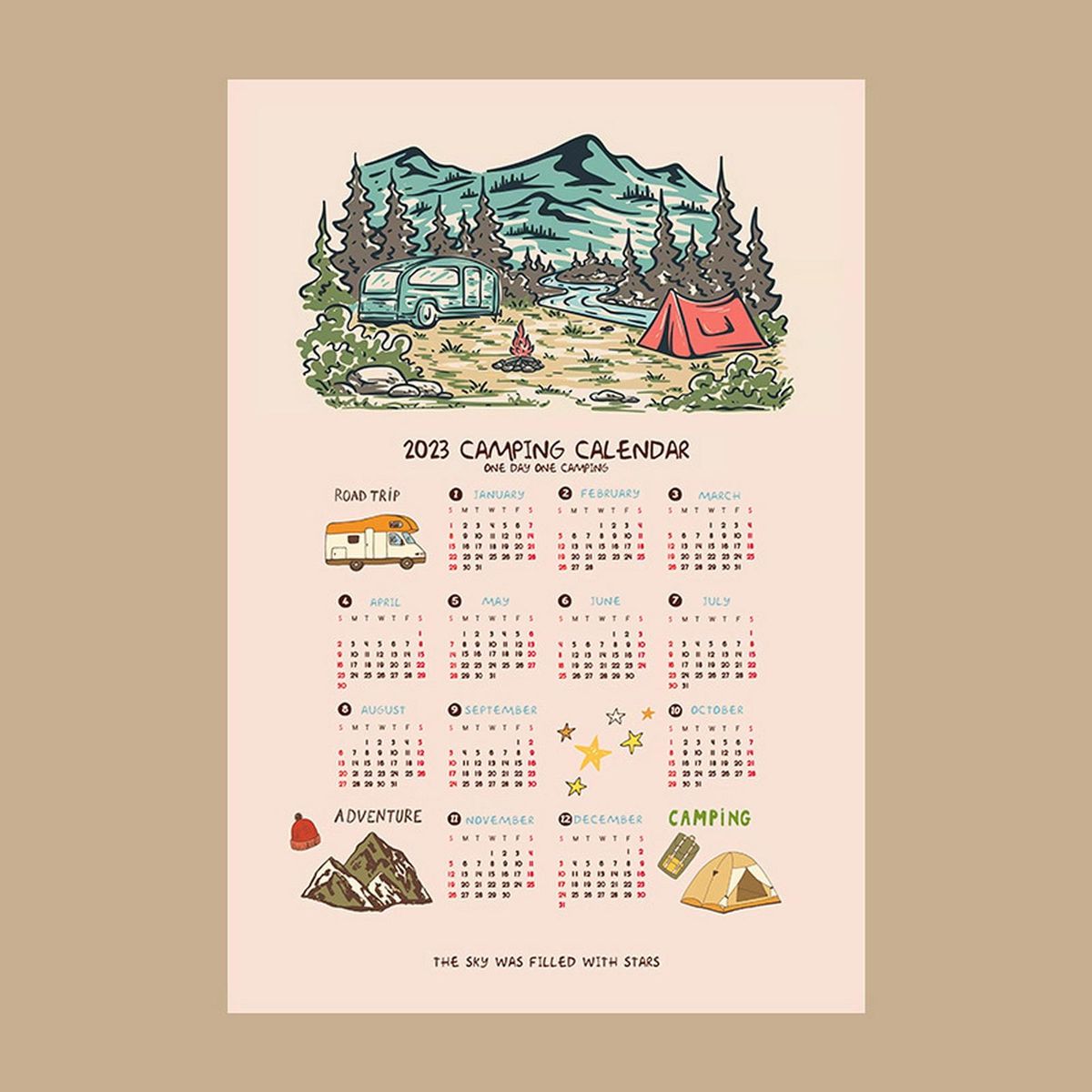 Calendar Hanging Cloth Living Room Bedroom Background 2023 Calendar A
