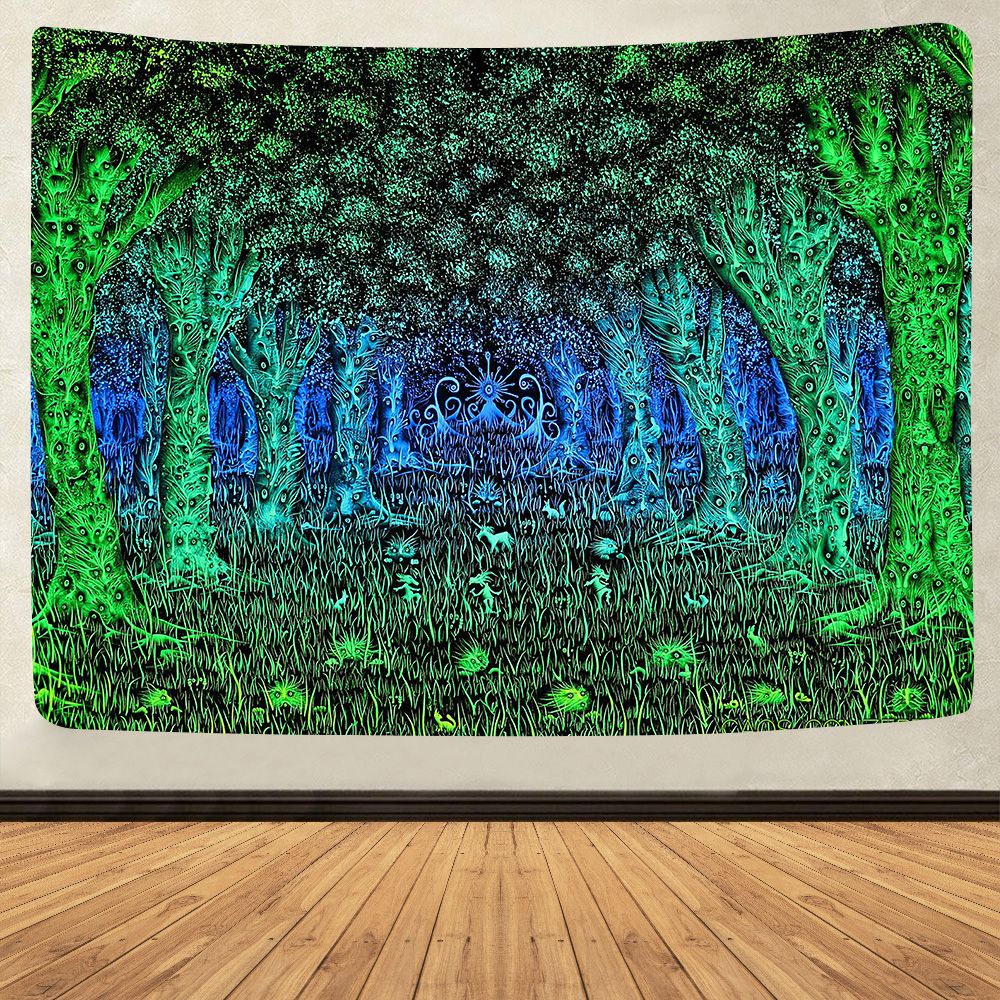Psychedelic Shrooms Tapestry Colorful Abstract Trippy