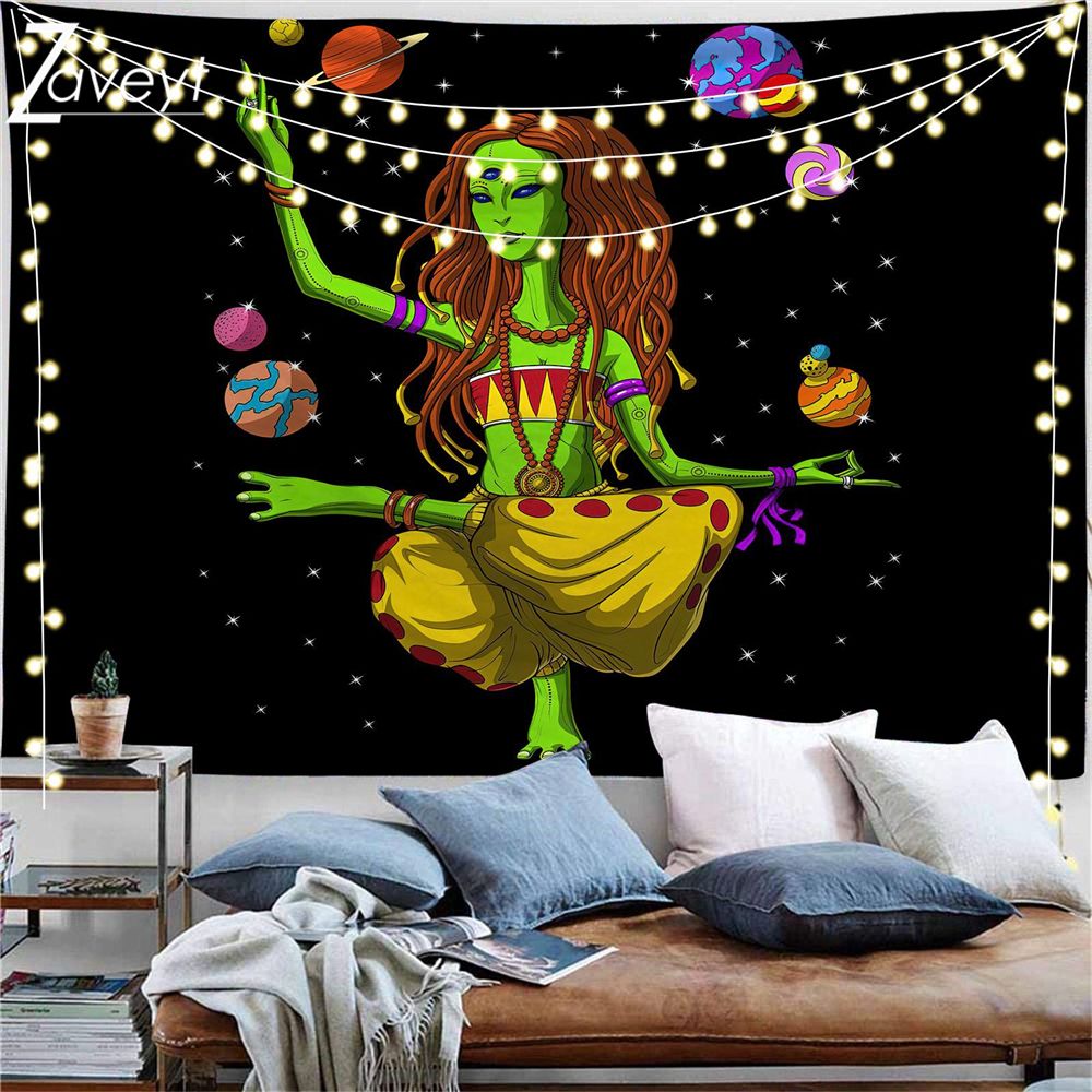 75x58cm Hippie Alien Tapestry Mandala Psychedelic Art