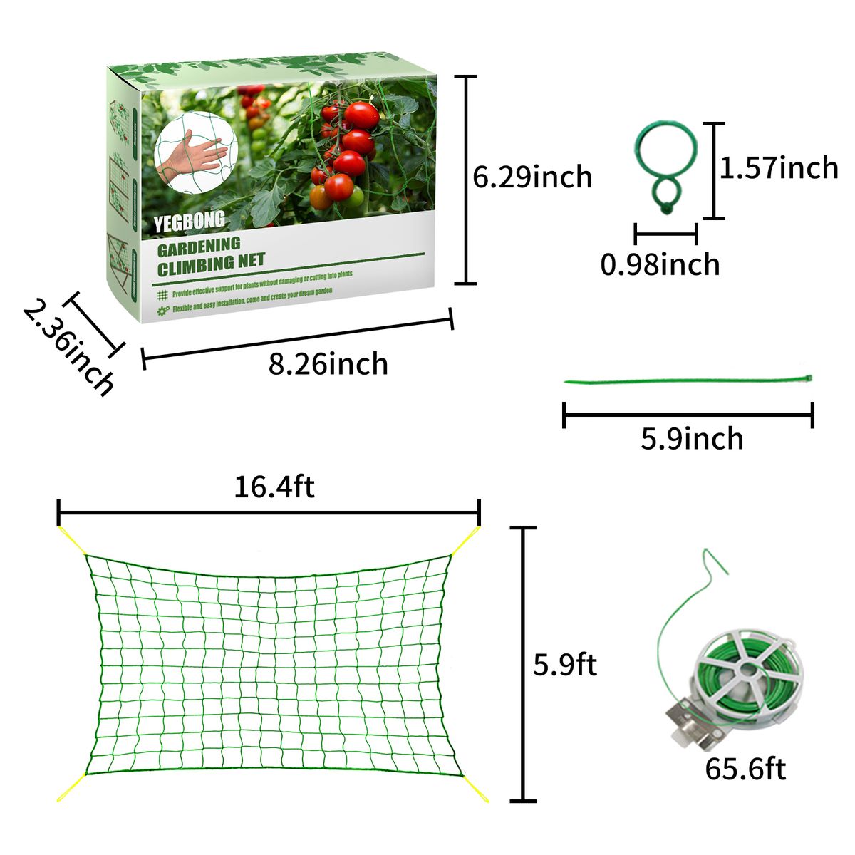 YEGBONG Trellis Netting For Climbing Plants 16 X 6 FT Garden
