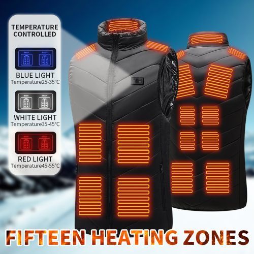 Heated Vest For Men Women 15-Zone Winter Electric Heating