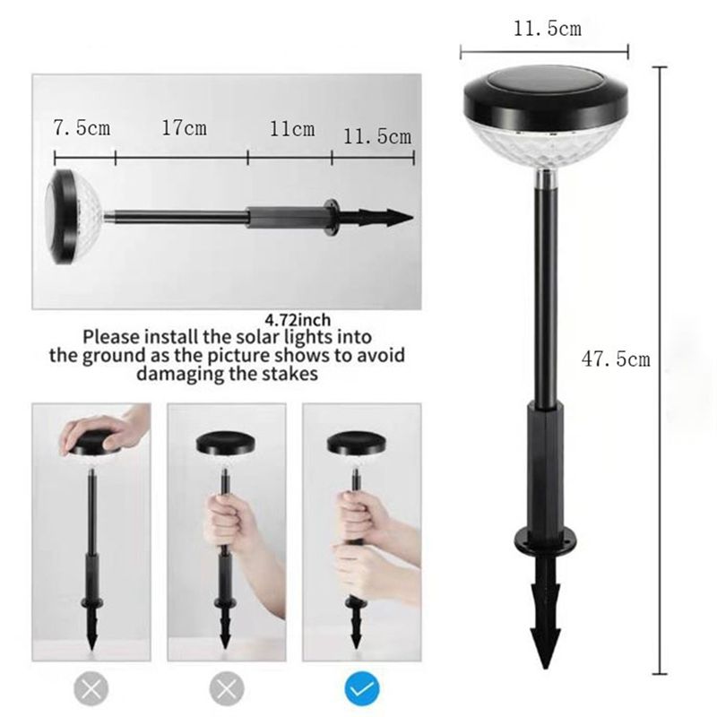 4PCS Solar Street Light Lawn Light Waterproof Solar Street