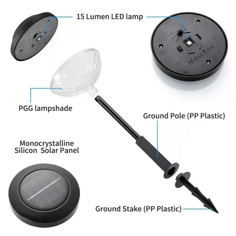 4PCS Solar Street Light Lawn Light Waterproof Solar Street