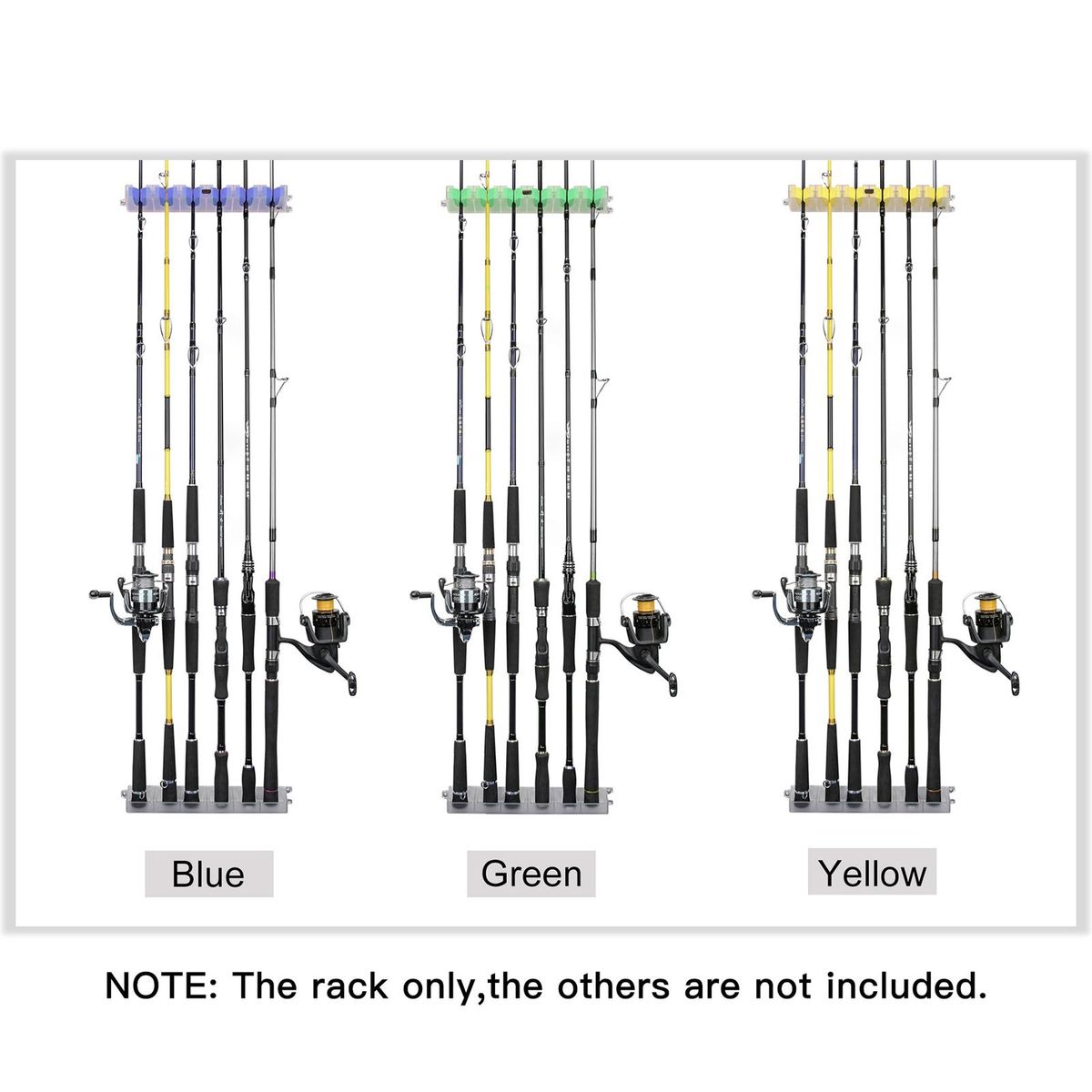 Fishing Rod Rack for 6 Fishing Rods Wall Mounted Fishing Pole Storage Rack Stand Holder