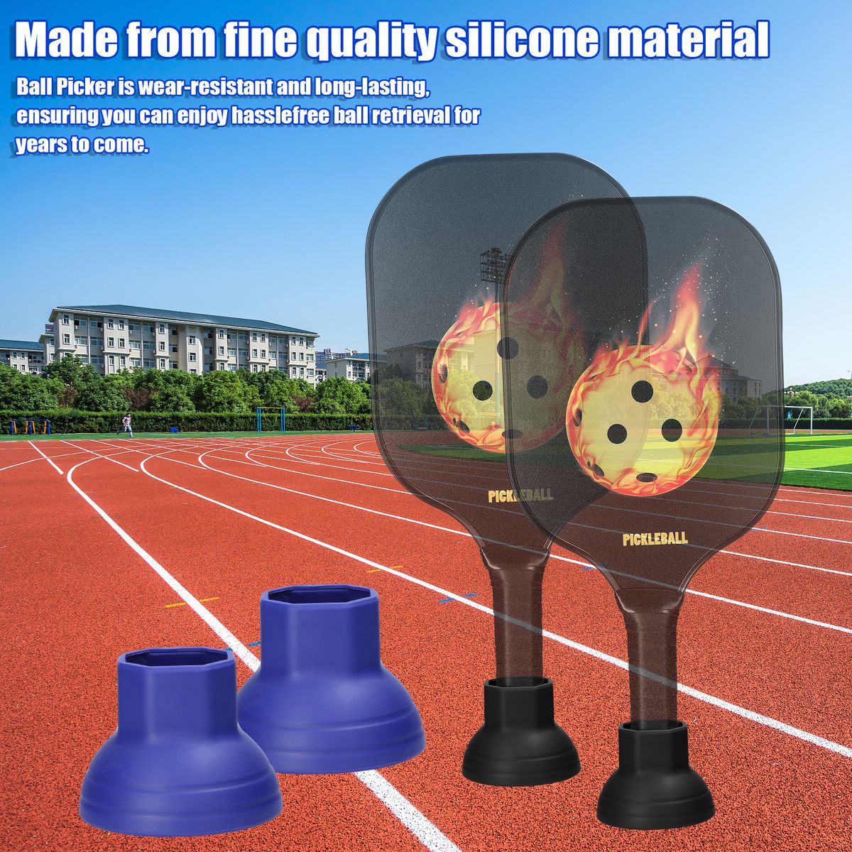 Silicone Pickleball Ball Retriever 2pcs Pick Up Pickleball