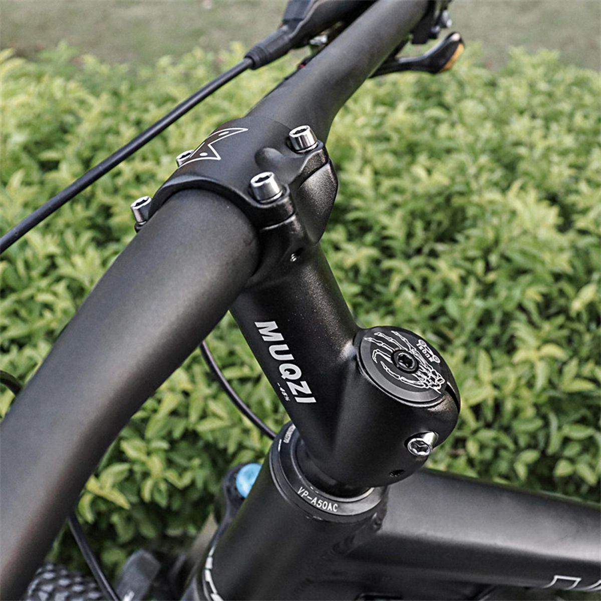 Handlebar Stem 31.8mm Aluminum Alloy Handlebar Stem Angle Riser Black