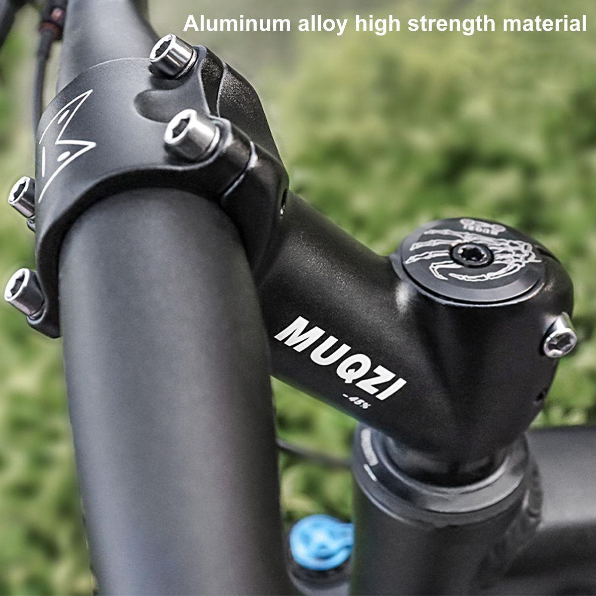 Handlebar Stem 31.8mm Aluminum Alloy Handlebar Stem Angle Riser Black