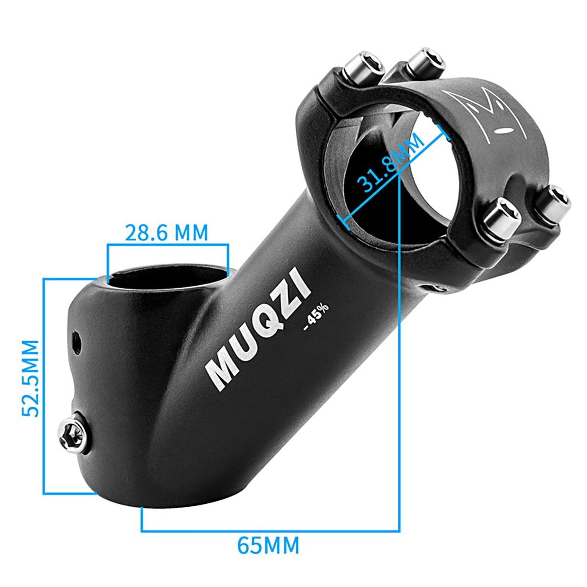 Handlebar Stem 31.8mm Aluminum Alloy Handlebar Stem Angle Riser Black