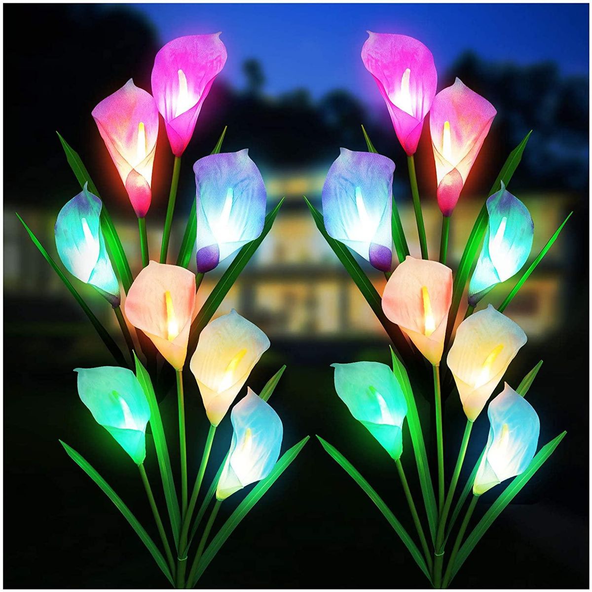 Solar Lights Outdoor Decorative, 4 Pack Solar Garden