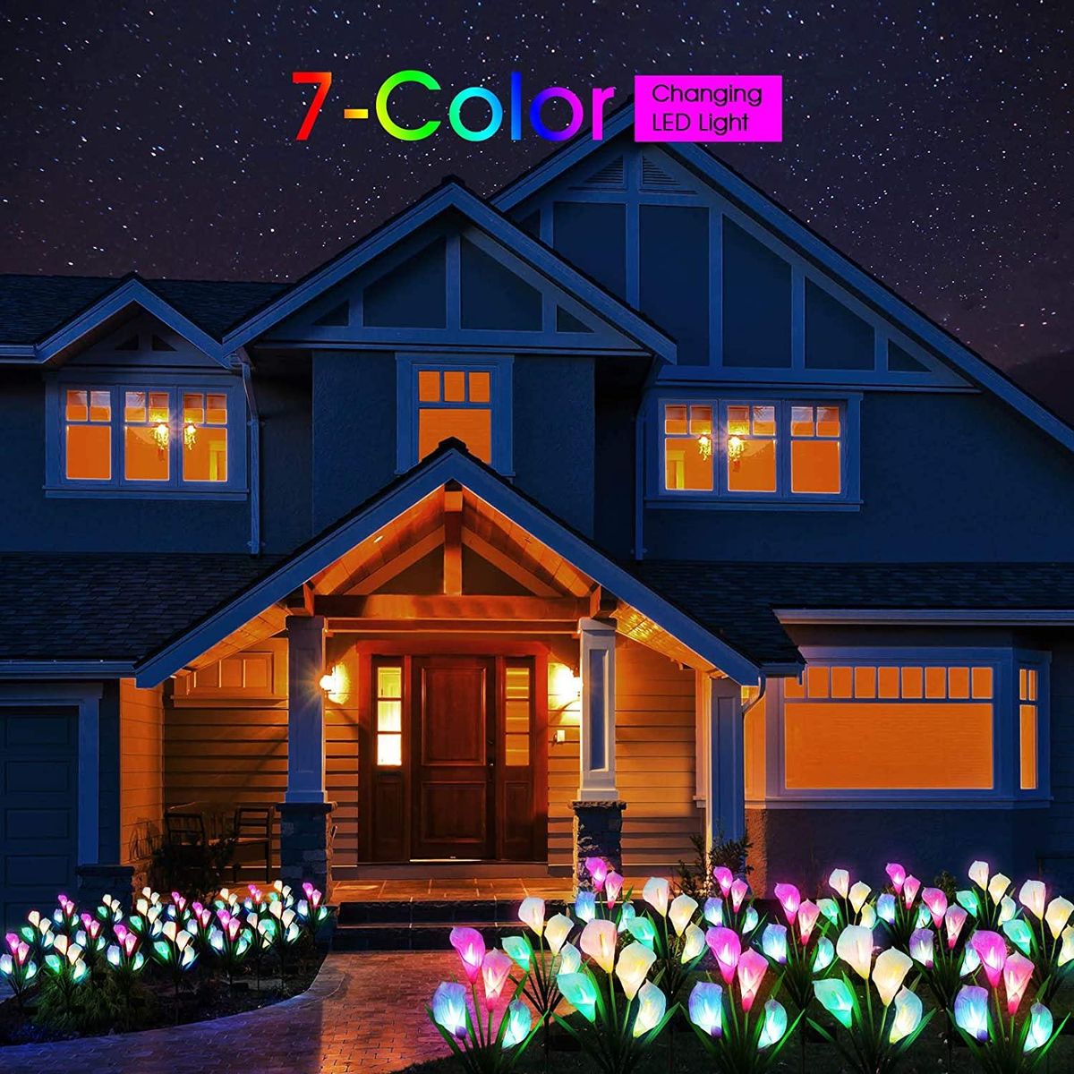 Solar Lights Outdoor Decorative, 4 Pack Solar Garden