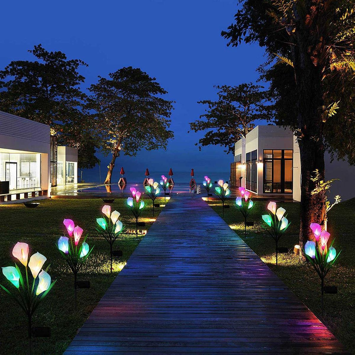Solar Lights Outdoor Decorative, 4 Pack Solar Garden