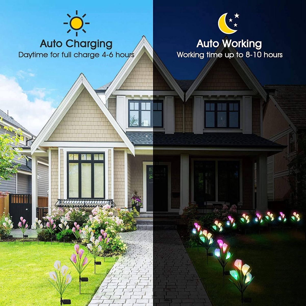 Solar Lights Outdoor Decorative, 4 Pack Solar Garden