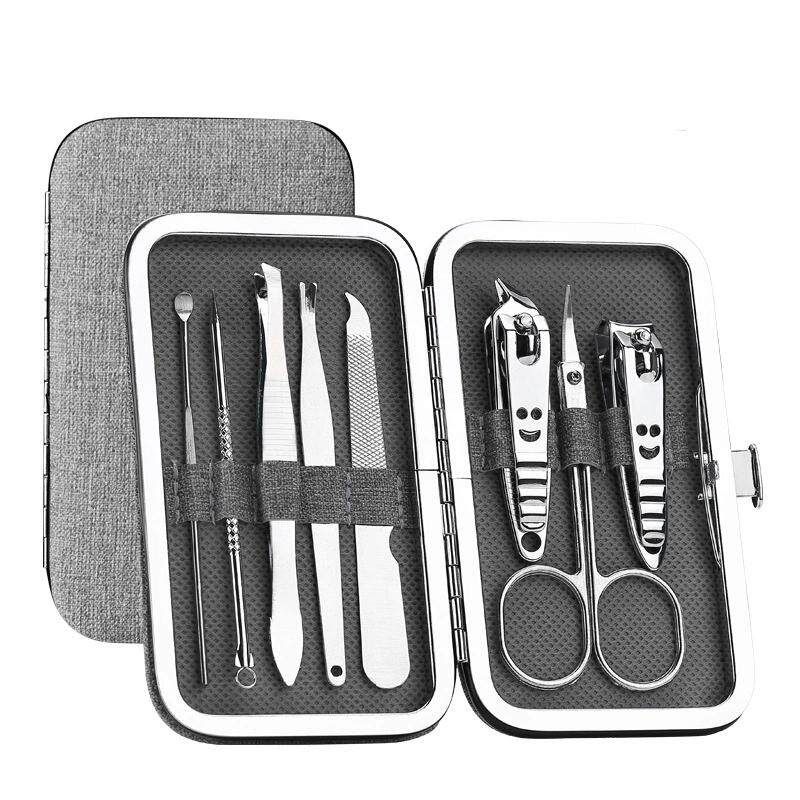 Stainless Steel Nail Clipper Trimmer Ear Pick Toe Nail Clipper Set Nail Removal Nail Tool Light Grey