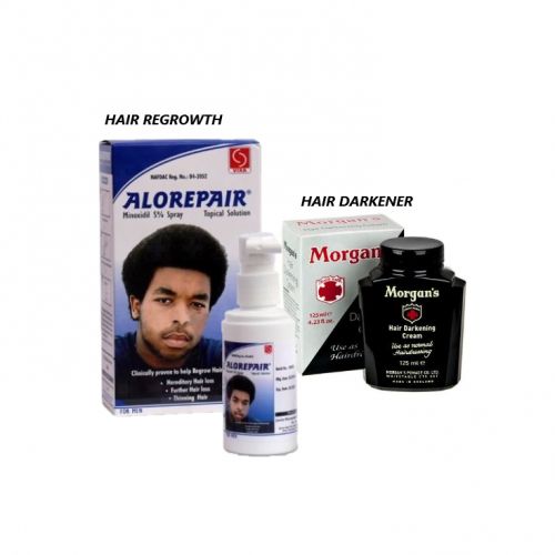 Hair Regrowth Spray & Morgan Hair Darkening Cream