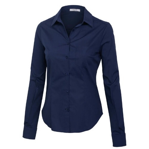 Ladies Formal Dress Shirt - Navy Blue
