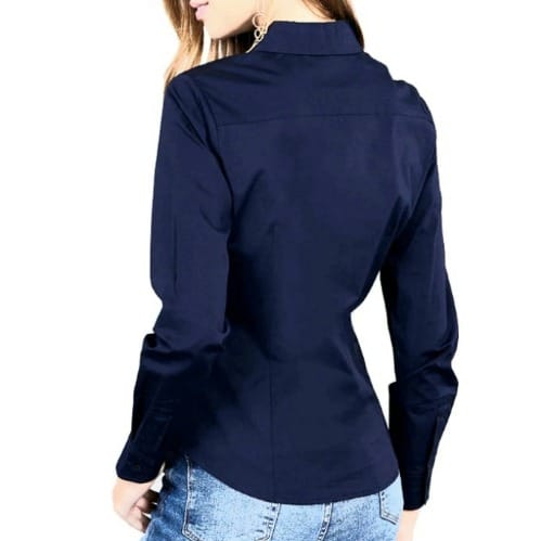 Ladies Formal Dress Shirt - Navy Blue