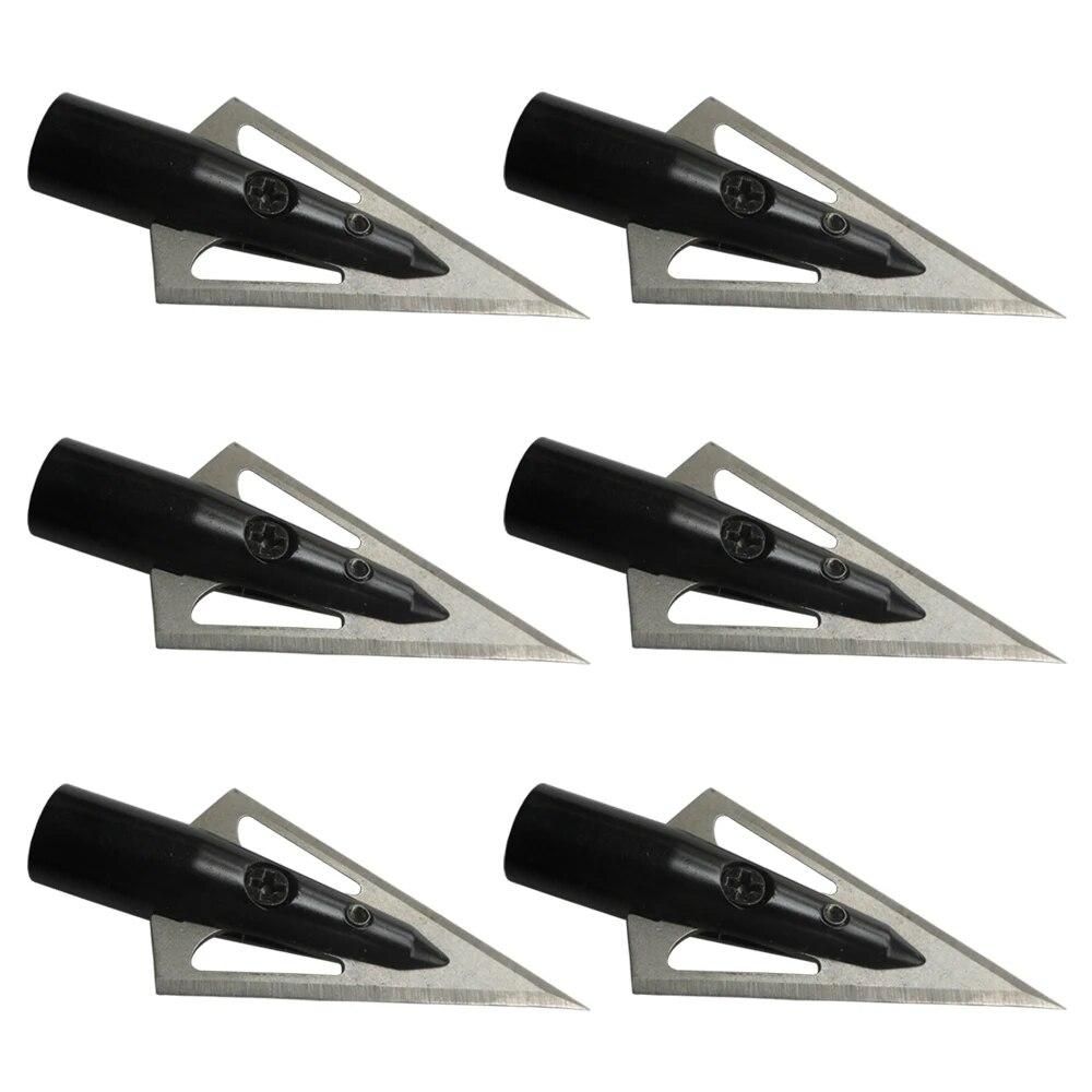 6PCs Broadheads NEW Metal Hunting Arrow Tips for DIY Wooden Arrow Archery