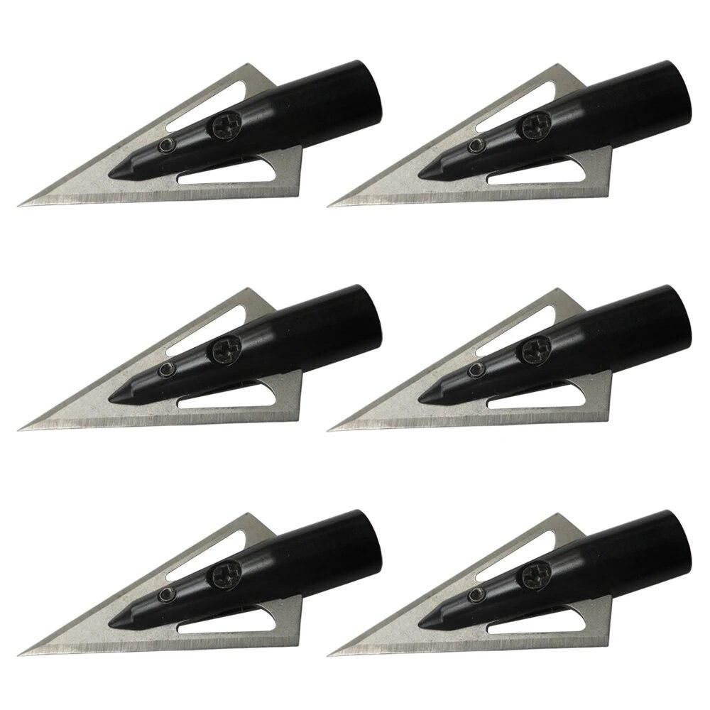 6PCs Broadheads NEW Metal Hunting Arrow Tips for DIY Wooden Arrow Archery