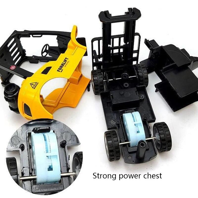 Die-cast Forklift Joints Model Vehicle Pull Back & Go Car Interactive Realistic Car Toy Toddler Boys Birthday Present