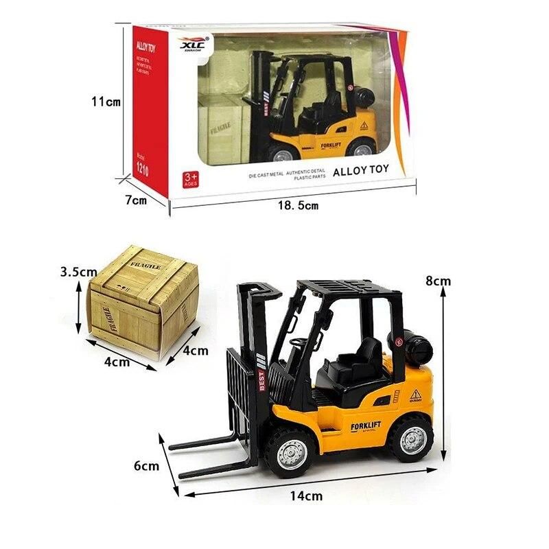 Die-cast Forklift Joints Model Vehicle Pull Back & Go Car Interactive Realistic Car Toy Toddler Boys Birthday Present