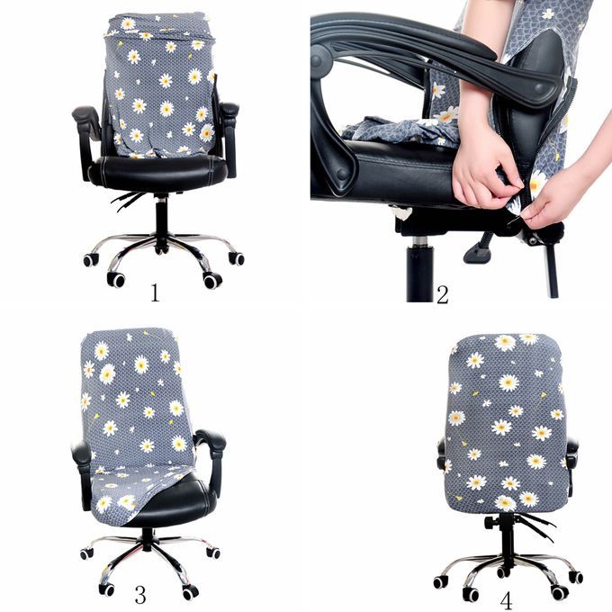Stretchable Office Rotate Executive Chair Covers Slipcover
