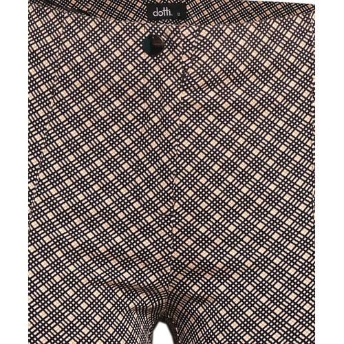 Pintuck Plaid Pull-on Trousers