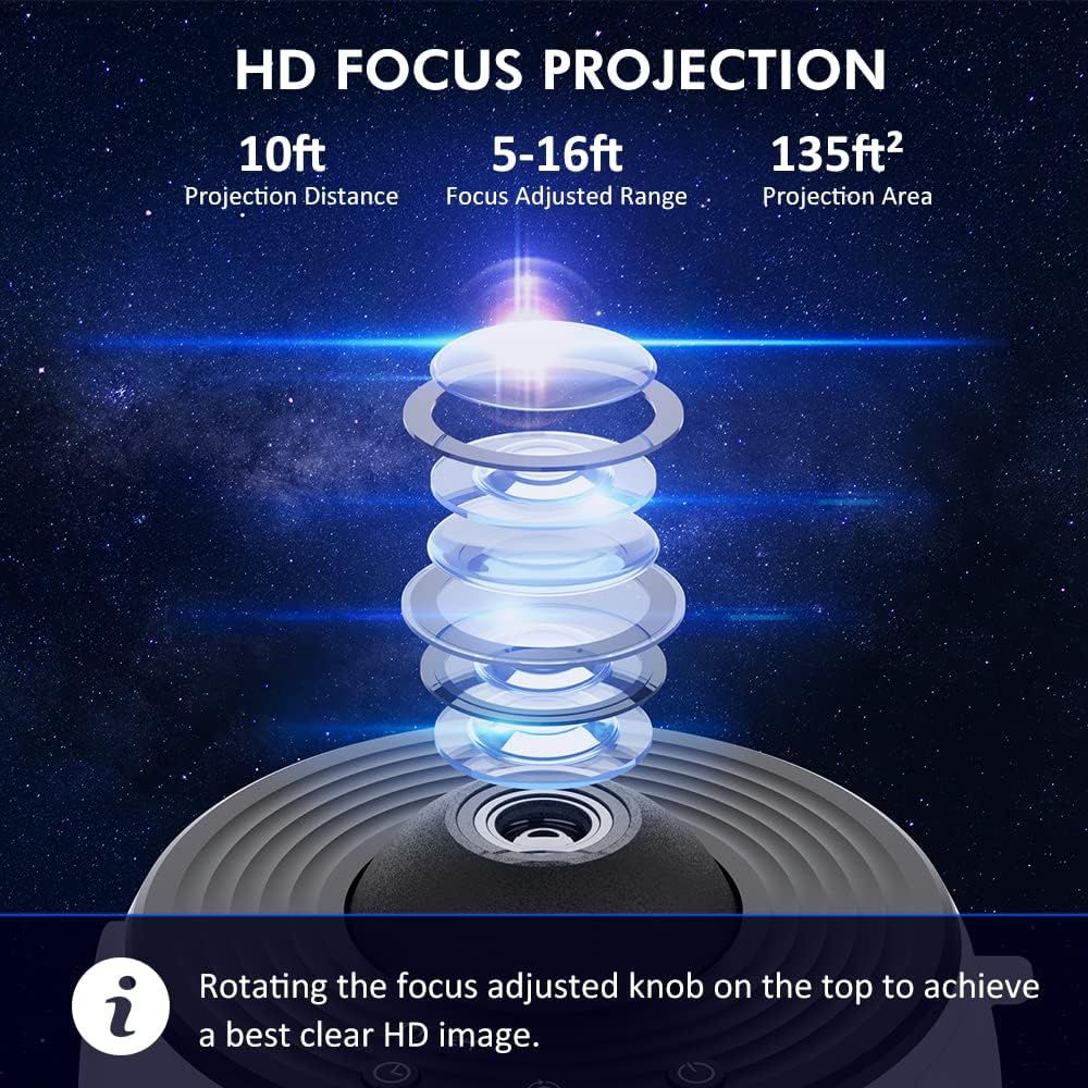Star Projector HD Image Large Projection Area LED Lights For Bedroom Night Light