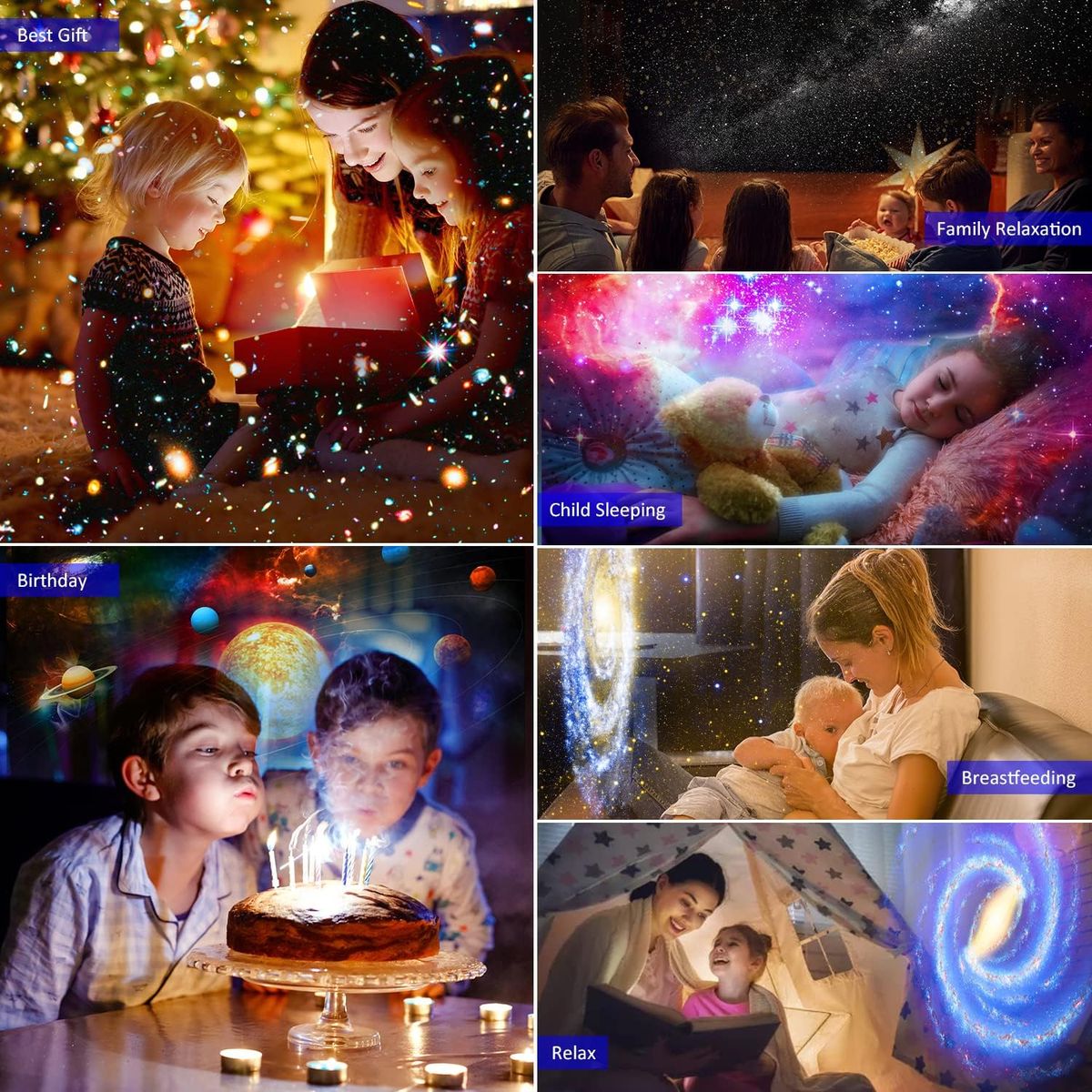 Star Projector HD Image Large Projection Area LED Lights For Bedroom Night Light