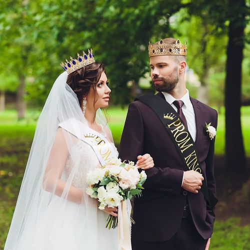 Juexica 4 Pieces Gold King Crown Tiara Crowns For Men Women