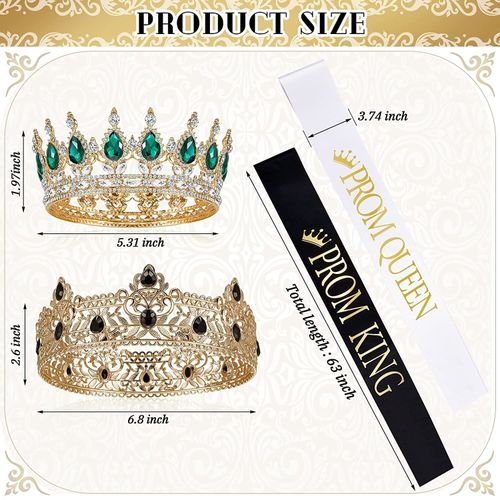 Juexica 4 Pieces Gold King Crown Tiara Crowns For Men Women