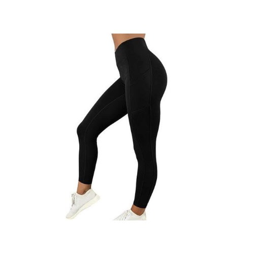 High Waist Pocket Leggings - Black