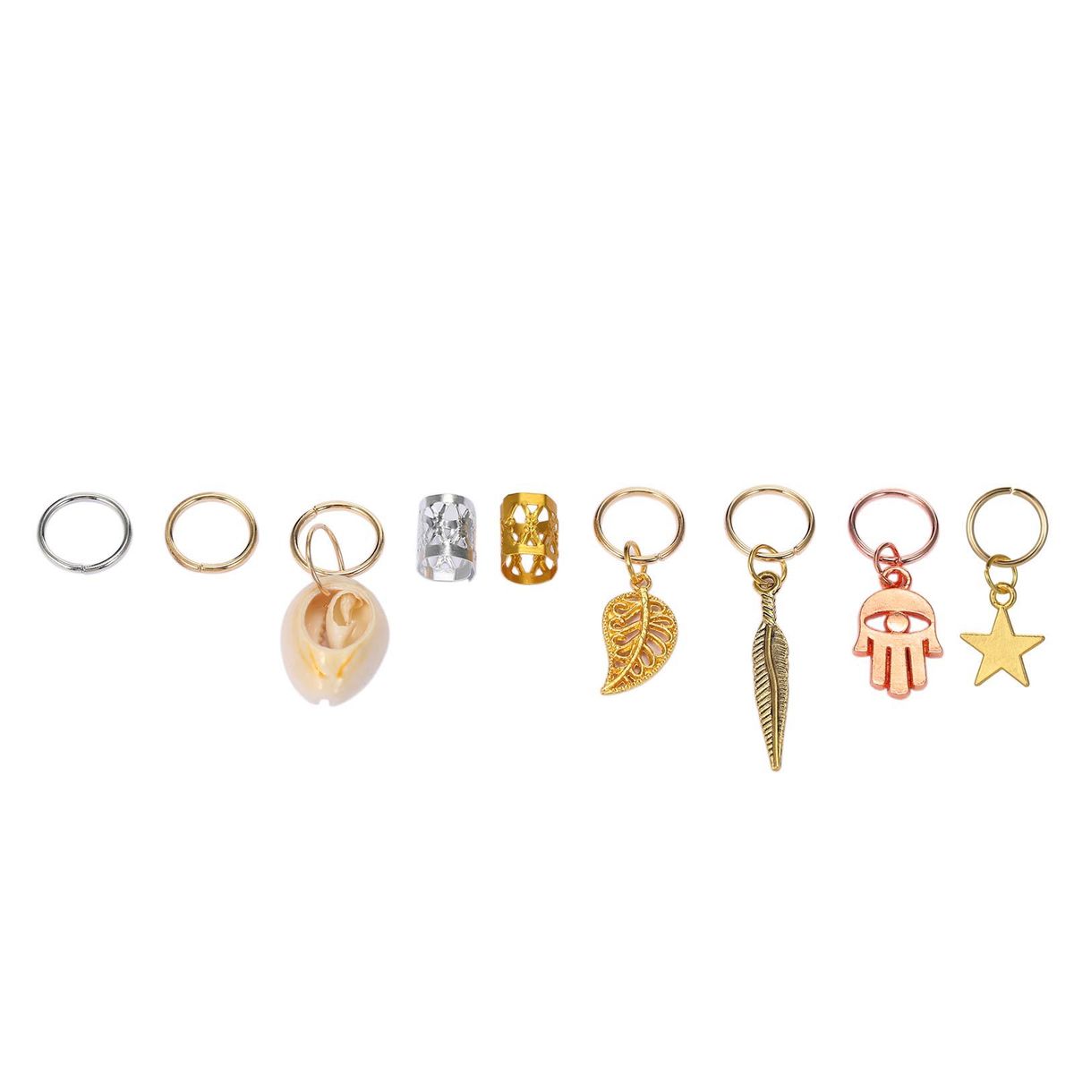 120pcs Dreadlocks Hair Accessories Hair Rings Cuffs Metal
