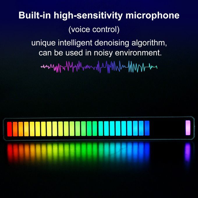 D08-RGB Smart LED Light Bars Car Sound Control Rhythm Light