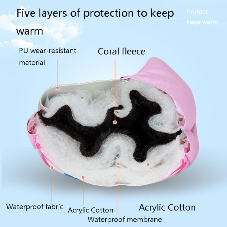 Girls Cute Cotton Gloves Children Ski Gloves Non-Slip And Waterproof Riding Gloves, Size: S(Pink)