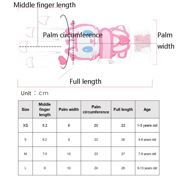 Girls Cute Cotton Gloves Children Ski Gloves Non-Slip And Waterproof Riding Gloves, Size: S(Pink)