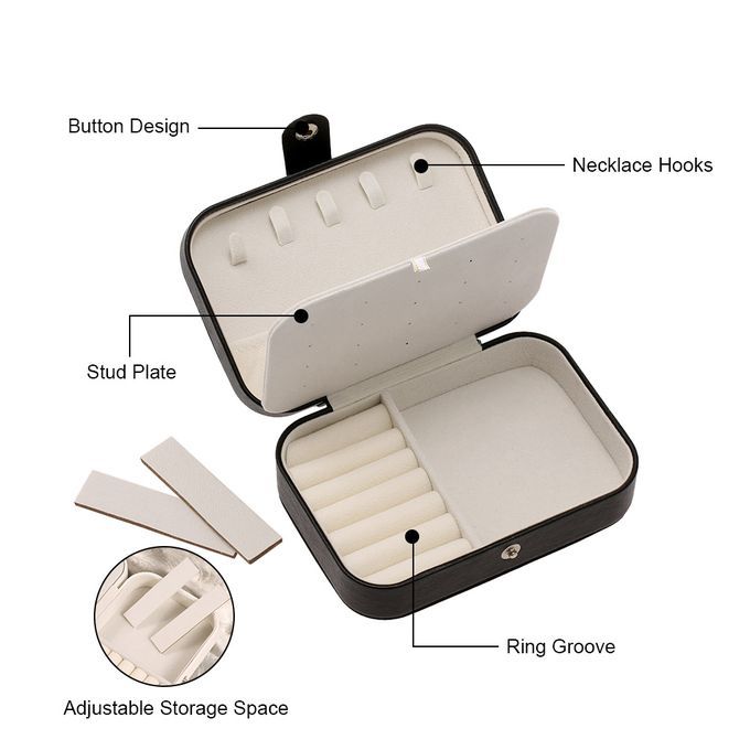 Jewelry Box Necklace Ring Storage Organizer Double Layer