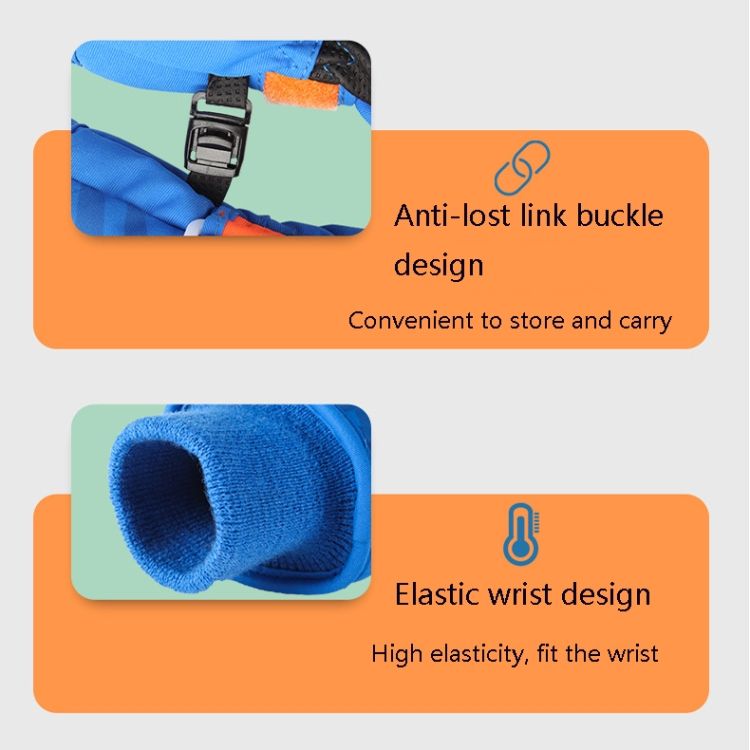 Children Anti-Slip And Waterproof Ski Gloves Gloves For Cycling Sports, Colour: Royal Blue(XS)