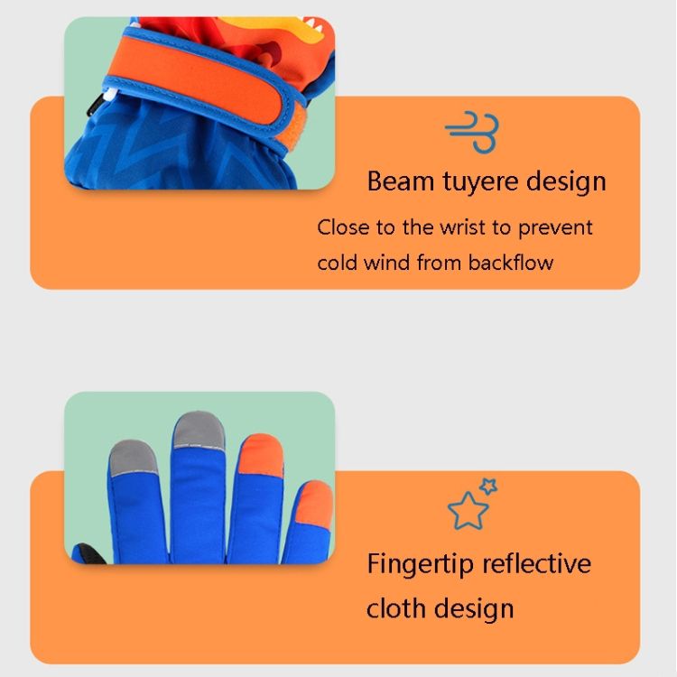 Children Anti-Slip And Waterproof Ski Gloves Gloves For Cycling Sports, Colour: Royal Blue(XS)