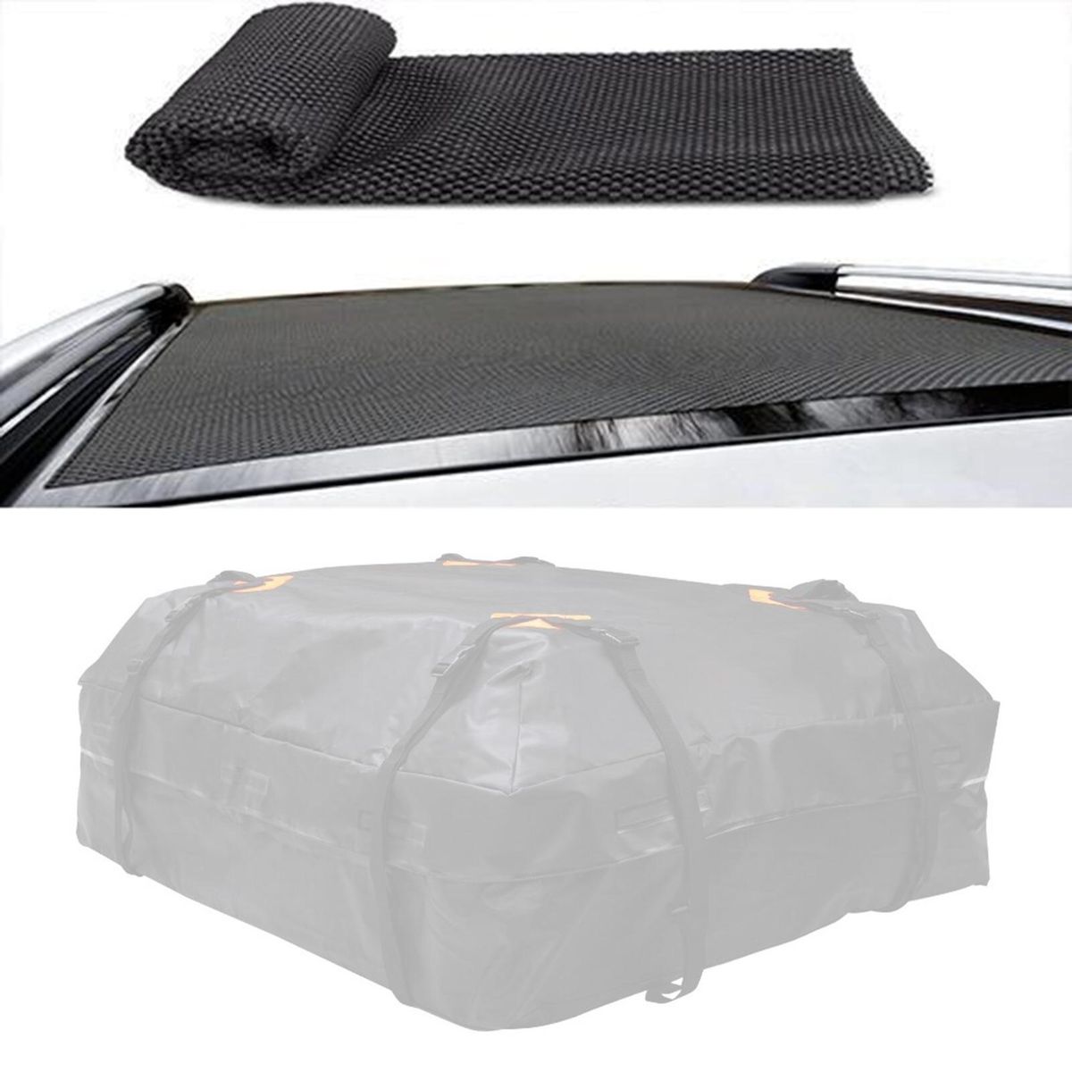 Universal Car Roof Mat for Cargo Bag Mesh Rubber Mat Anti-Slip for Car Roof Carrier Bag 47''X35''