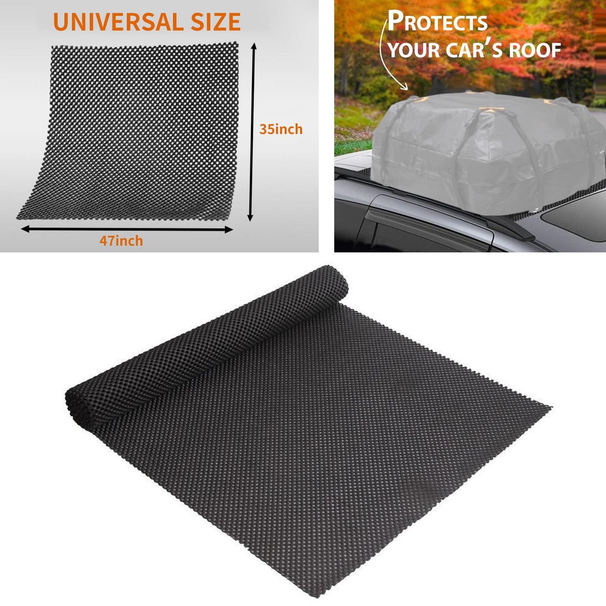 Universal Car Roof Mat for Cargo Bag Mesh Rubber Mat Anti-Slip for Car Roof Carrier Bag 47''X35''