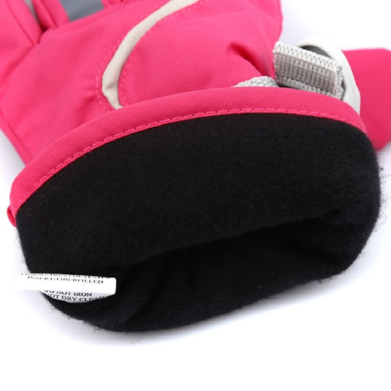 Outdoor Children Thick Warm Skiing Gloves, One Pair(Black)