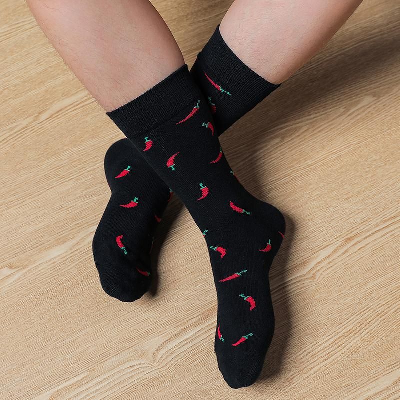 5 Pairs Cotton Socks for Men Business Dress High Quality Sock Funny Casual With Print Animals Cartoon Middle Sock Male Clothing